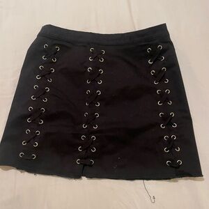 Lace up mini skirt